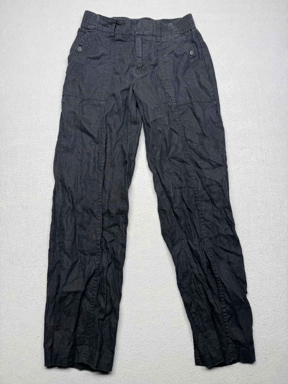 Athleta Cabo Retreat Linen Pants Women's 0P Petite Black